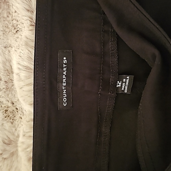 Black pants by Counterparts. Size 12. Pull on slacks with no pockets. - Picture 3 of 3
